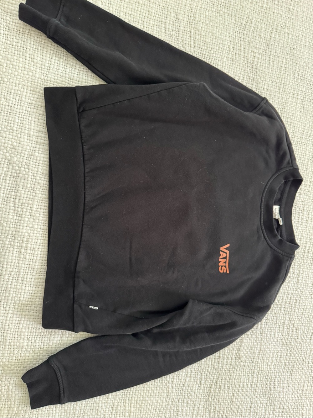 Vans Black Crewneck with Orange Logo